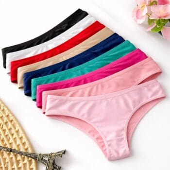 Kit 10 Calcinhas Algodão Tanga Lisa Conforto Basica Feminina