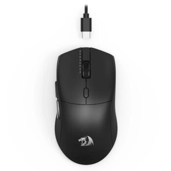 Mouse Gamer Ultraleve Redragon Neva, Sensor Óptico PAW3395, 26000 DPI, 6 Botões programáveis, USB Tipo-C, 8000Hz, Preto – M815
