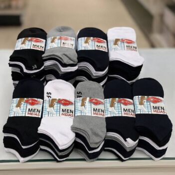 Kit 24 Pares Meia Soquete Cano Curto Unissex Atacado Cores
