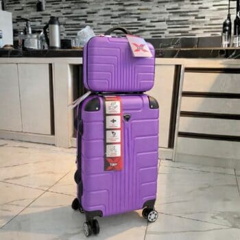 Mala De Bordo Pp + Frasqueira Viagem P Rodinhas 360° Abs