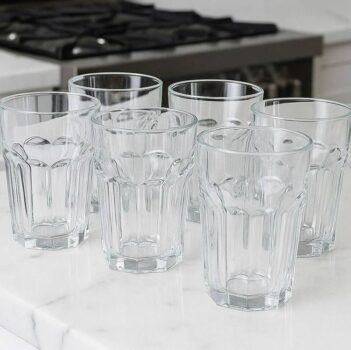 Jogo Kit 6 Copos Vidro Grosso 400ml Água Suco Drink Premium Cor Transparente Original line