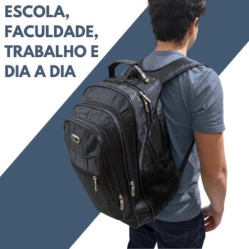 Mochila Masculina Impermeável Reforçada Aço Escola Notebook