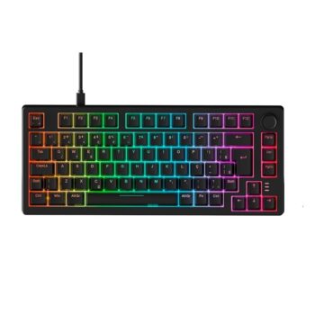 Teclado Sem Fio Mecânico Gamer Husky Nomadic, RGB, Switch Gateron G Pro Brown, Bluetooth, ABNT2, Preto – HTG800PTMA