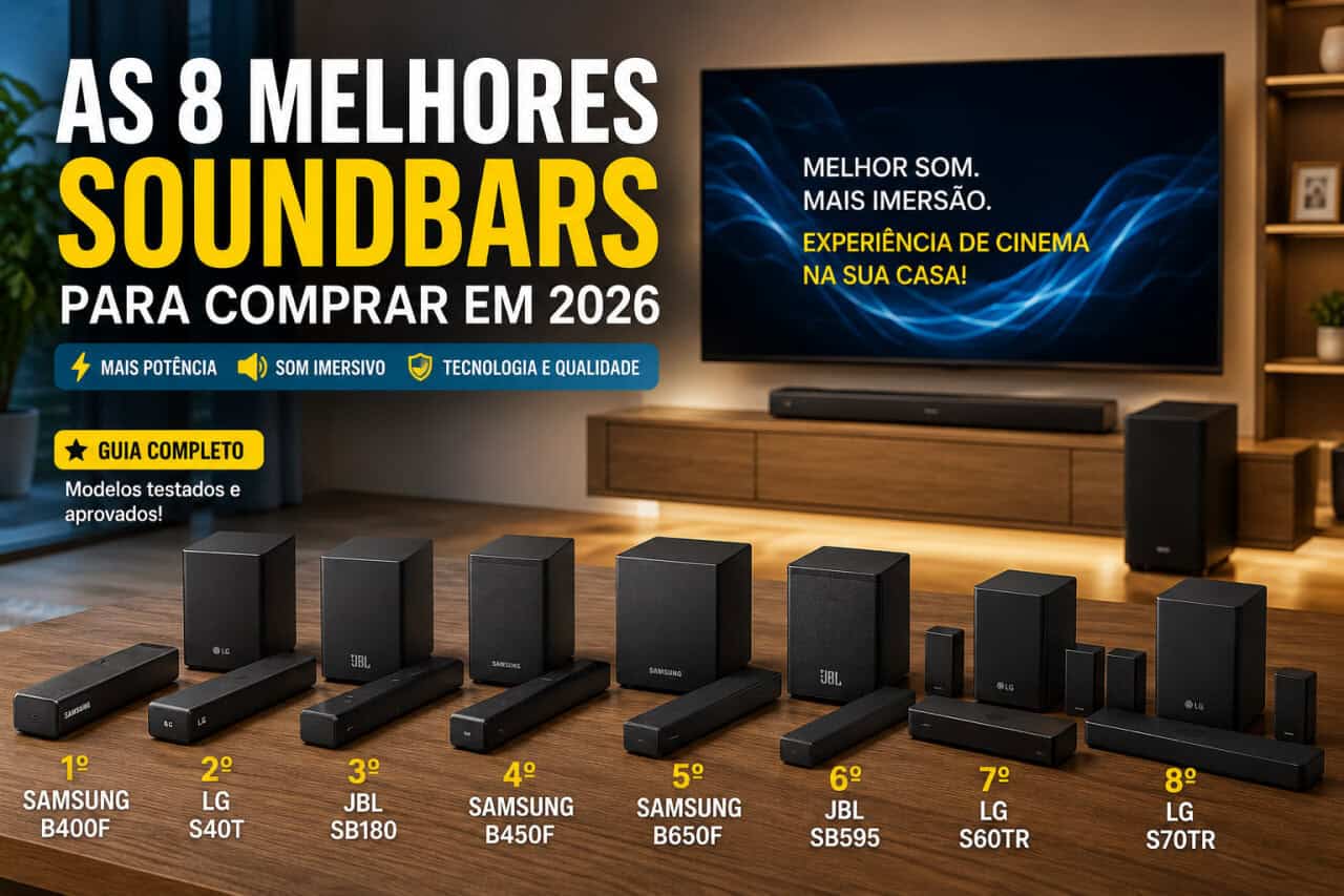 as melhores soundbars para comprar em 2026 8 modelos que realmente valem a pena As Melhores Soundbars para Comprar em 2026: 8 Modelos Que Realmente Valem a Pena