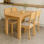 Conjunto Sala De Jantar Com 4 Cadeiras Grupo Lopas Easy Line Cor Amêndoa