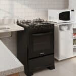 Fogão Suggar Cook Glass 4 Queimadores Mesa Vidro Preto Bivolt FGVCG410PT