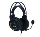 Headset Gamer Mizar ELG, 3D Surround 7.1, Drivers de 50mm, Microfone Omnidirecional, Earpads de Malha Esportiva, Iluminação RGB, Preto, HGMZ