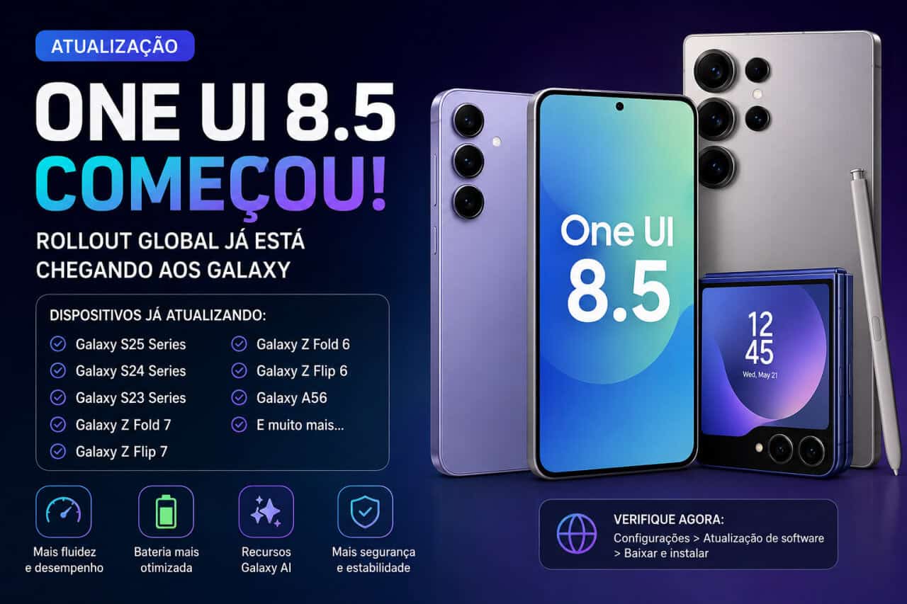 one ui 85 comecou a chegar globalmente veja todos os celulares galaxy ja atualizados One UI 8.5 começou a chegar globalmente: veja todos os celulares Galaxy já atualizados