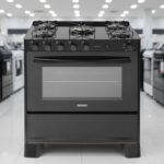 Regional Suggar Fogão Cook Glass Preto Mesa De Vidro 5 Bocas Mega Chama Trempe 6 Apoios Acendimento Automático Fgvcg510pt