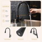Torneira Gourmet Flexível para Cozinha de Bancada 2 Jatos Preta em ABS - Aromatec