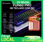 Akko monsGeek fun60 pro he teclado mecânico interruptor magnético 60% teclado para jogos gatilho rápido 0.01mm 8k teclado personalizado com fio