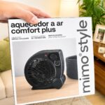 Aquecedor Elétrico 110v Portátil A Ar Ventilador Quente Preto Aq04 - Mimo Style