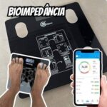 Balança Digital Bioimpedância Inteligente Bluetooth Mede Gordura Corporal Imc Massa Muscular App Android Ios Até 140kg