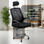 Cadeira de escritório Oficial Webshop Diretor Mesh Dir360 ergonômica preta com estofado de malha