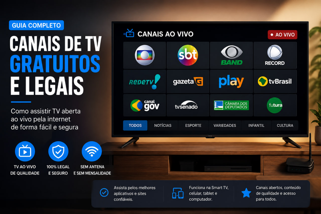 canais gratis na smart tv em 2026 tudo o que voce pode assistir sem pagar nada Canais Grátis na Smart TV em 2026: Tudo o Que Você Pode Assistir Sem Pagar Nada