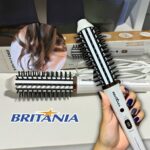 Escova Modeladora Britânia 2 em 1 Branca BEC04 Bivolt