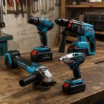 Kit 4 Em 1 Ferramentas 48v Íon Lítio Sem Fio Furadeira Parafusadeira Chave Impacto Martelete Esmerilhadeira 125mm Acessórios 2 Baterias Carregador Bivolt Maleta Profissional - Motor Brushless