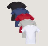 Kit Com 5 Camisetas Masculinas Lisa Multicolorida