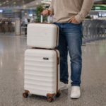 Kit Mala De Viagem Bordo Mão Pequena 10kg Abs Cadeado 360 Cor Branco