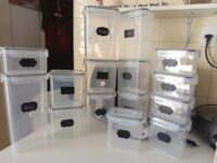 Vie Idéale Kit 15 Potes Herméticos Mantimentos Quadrado Branco