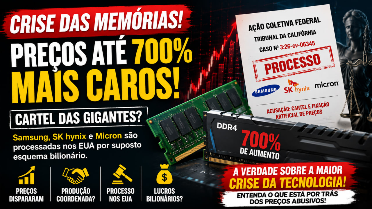 a crise das memorias ram foi manipulada samsung sk hynix e micron sao processadas por suposto cartel bilionario A Crise das Memórias RAM Foi Manipulada? Samsung, SK hynix e Micron São Processadas por Suposto Cartel Bilionário