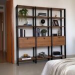 Conjunto 3 Estantes Para Livros Industrial 1 Porta Mdp Db