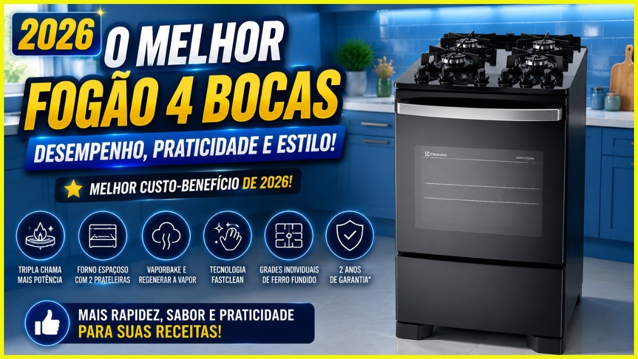 fogao electrolux efficient fe4gb vale a pena conheca o modelo 4 bocas com mesa de vidro e forno perfectcook Fogão Electrolux Efficient FE4GB vale a pena? Conheça o modelo 4 bocas com mesa de vidro e forno PerfectCook