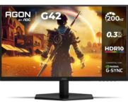 Monitor Gamer AOC 27", Full HD, 200Hz, 0.3ms, IPS, G-Sync, HDR, Ângulo Ajustável, Preto - 27G42HE