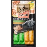 Petisco Sheba Cremoso Sabores Frango e Frango & Peixe Branco Gatos Adultos 4 Uni
