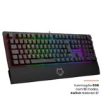 Teclado Mecânico Gamer Husky Anchorage Full Size, RGB, Switch Gateron EF Brown, ABNT2, Preto - HTG200PTMA