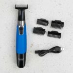 Kemei Barbeador Eletrico 1910 Removedor Pelos Intimo Mas Fem Azul