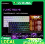 MonsGeek FUN60 PRO HE Teclado Mecânico 60% Interruptor Magnético Gatilho Rápido 0.01mm 8K Taxa de Orolling Teclado para Jogos com Fio