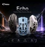 Mouse Gamer Sem Fio Akko Echo Master Ultra em Fibra de Carbono PAW3955 PAW3950 com Taxa de Polling de 8K e 65000DPI, Mouse Leve para Esports de 55g