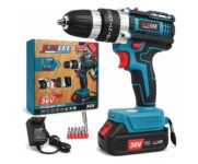 Parafusadeira E Furadeira À Bateria 36v Sem Fio Bivolt Azul-celeste 50hz/60hz 127/220v
