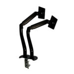 Suporte de Mesa Articulado para 2 Monitores de 15" a 34" Dual Iron Lift Rise Mode, Ajuste de altura, Pistão a Gás, Preto - RM-IL-02-B