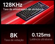 Teclado Mecânico Gamer Akko TAC75 HE com Switches Magnéticos 75% com Fio 8K RT0.005mm RGB