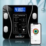 Balança Digital Bioimpedância Bluetooth Corporal Aparelho Alta Capacidade Balança De Banheiro Academia App Para Android E Para Ios Cor Preto Marca Davely