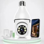 Câmera De Segurança Lâmpada Panorâmica Wi-Fi 1080p Sensor Movimento 355º Visão Noturna