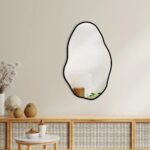 Espelho Orgânico Loja Sala 80x50 Grande Banheiro Elegante Moldura Preto