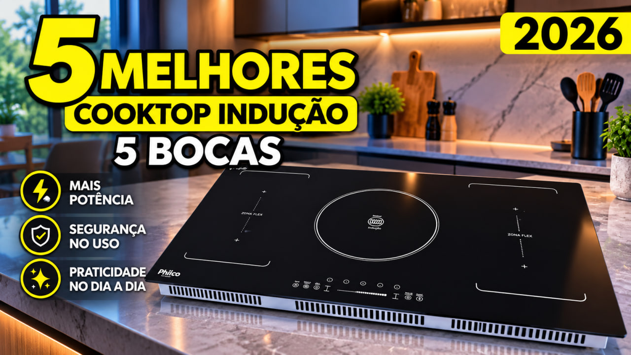melhor cooktop de inducao 5 bocas 5 modelos que valem a pena em 2026 Melhor Cooktop de Indução 5 Bocas: 5 Modelos que Valem a Pena em 2026