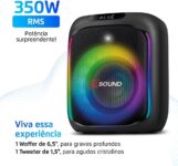 MONDIAL Caixa de Som Party Box, Luzes Multicores, Bluetooth, 350W RMS, TWS - PBX-350