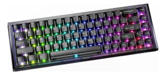 Teclado Gamer Magnético 8000hz Rapid Trigger 0,01mm Hot Swap Switch Ice Blade Cool68 Led Rgb Dareu Ice Black