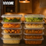 10 Potes Transparente Marmita Fitness 1000ml Bpa Free