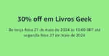 30% off em Livros Geek