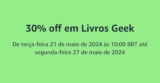 30% off em Livros Geek