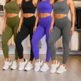 4 Conjuntos Calça Legging Fitness Roupas Feminina Academia