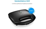 Sanduicheira e Grill Elgin Brunch Time 800W Chapa Antiaderente 127V