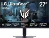 LG UltraGear Monitor Gamer 27″ IPS 200Hz, 1ms (GtG), Full HD (1920×1080), HDR10, NVIDIA G-SYNC AMD, FreeSync Premium, sRGB 99%, Preto – 27G523B