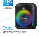 MONDIAL Caixa de Som Party Box, Luzes Multicores, Bluetooth, 350W RMS, TWS – PBX-350