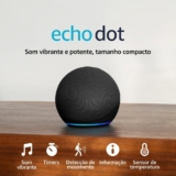 Echo Dot (Geração mais recente) Smart speaker com Alexa, som vibrante e potente, Wi-Fi e Bluetooth Cor Preta, com Acesso Antecipado à Alexa+